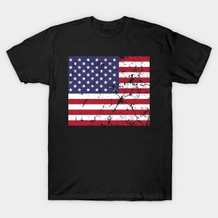 USA Flag distressed and grunge style T-Shirt